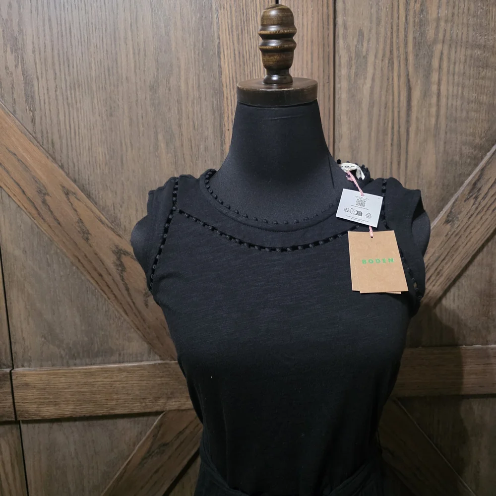 NWT Boden Black Sleeveless Midi Dress - Picture 2 of 4